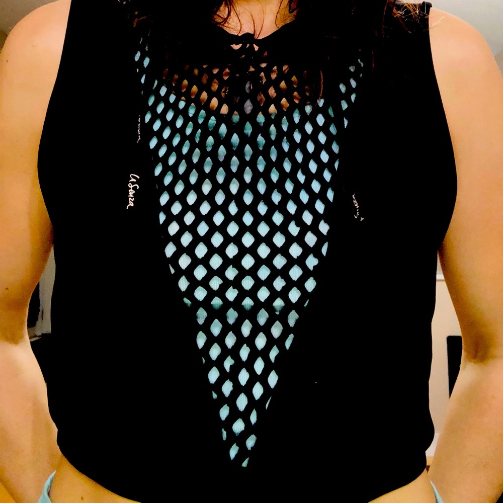 La SENZA hooded cut out crop top